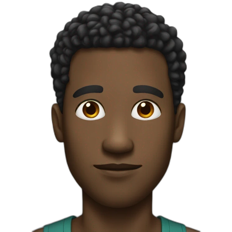 A black man with a big nose and semiafro haircut emoji