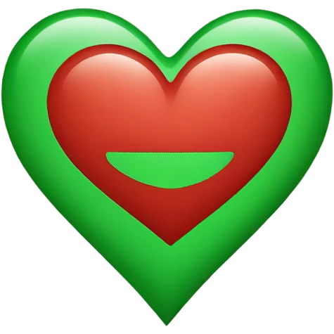 Red and green heart emoji