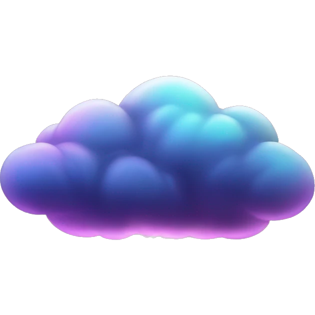 Dark iridescent cloud glowing with lightning bolts emoji