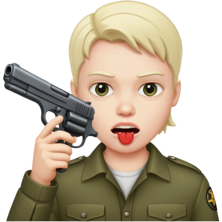 Gun in mouth emoji