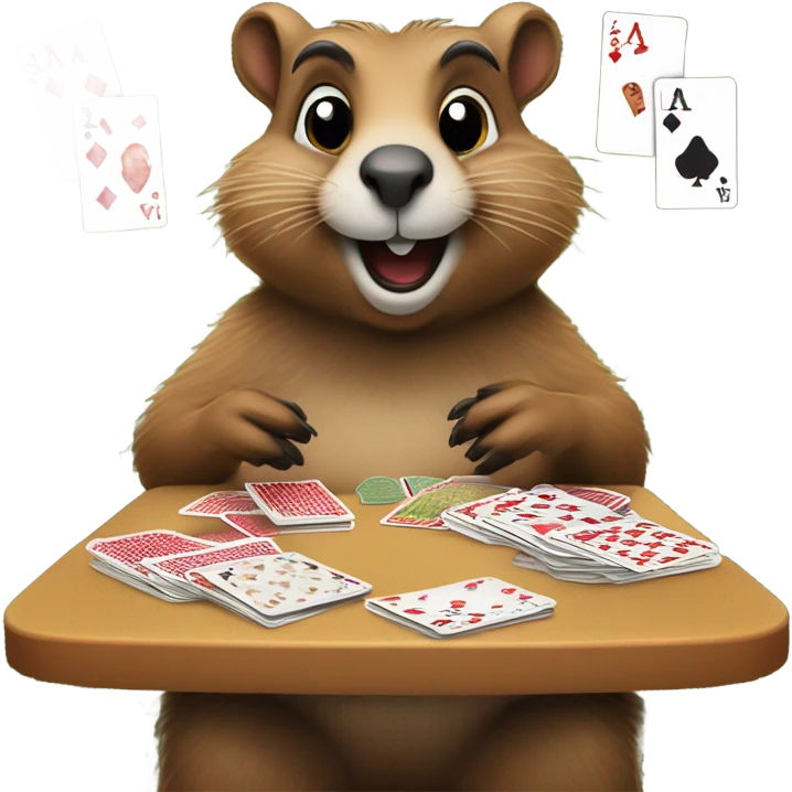 Groundhog playing solitaire  emoji