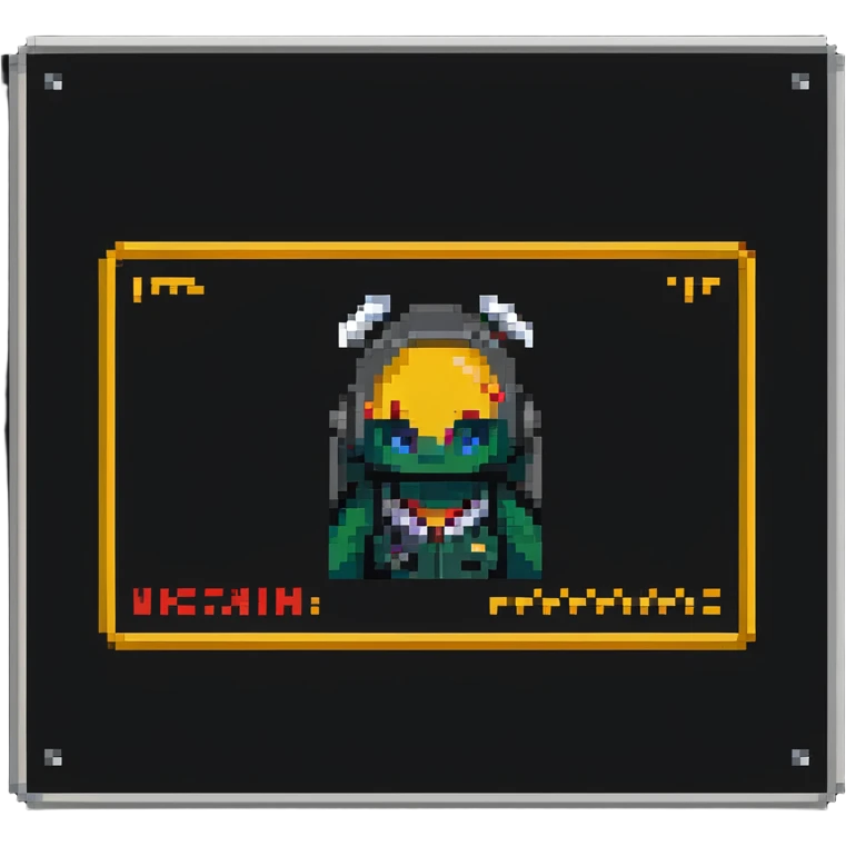pixel art of a news website with a warning sign representing fake news emoji
