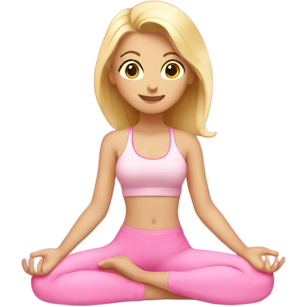 blonde girl doing yoga in pink bra and pink pants emoji