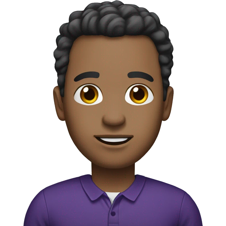 high school principal, light skin, dark hair, wearing a purple shirt emoji