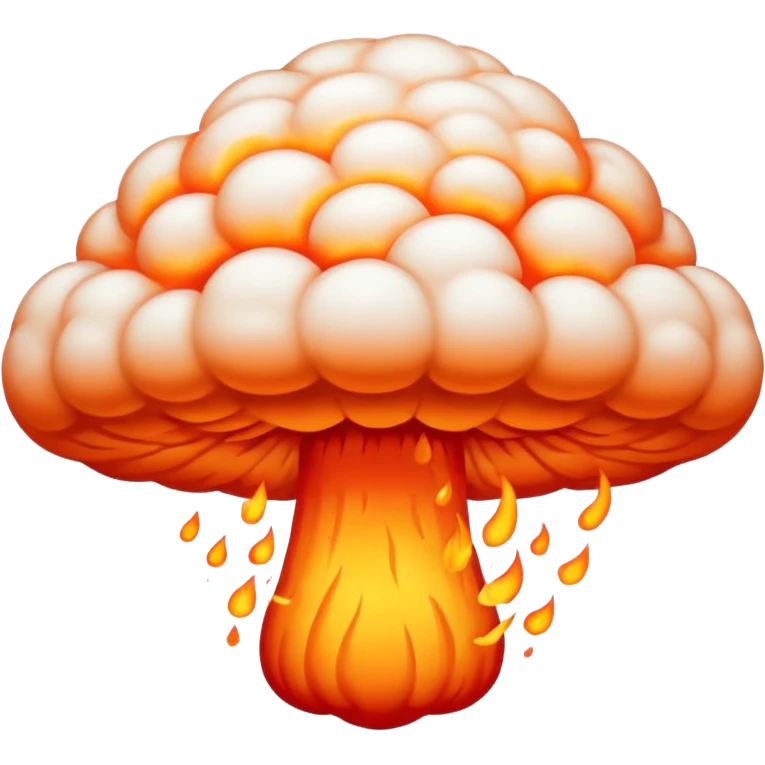 Can we make a nuclair bomb musroom cloud emoji, and make it very nuclair. Like everything on the world will burn and explode and stuff. So you will never survive this thing okay? emoji