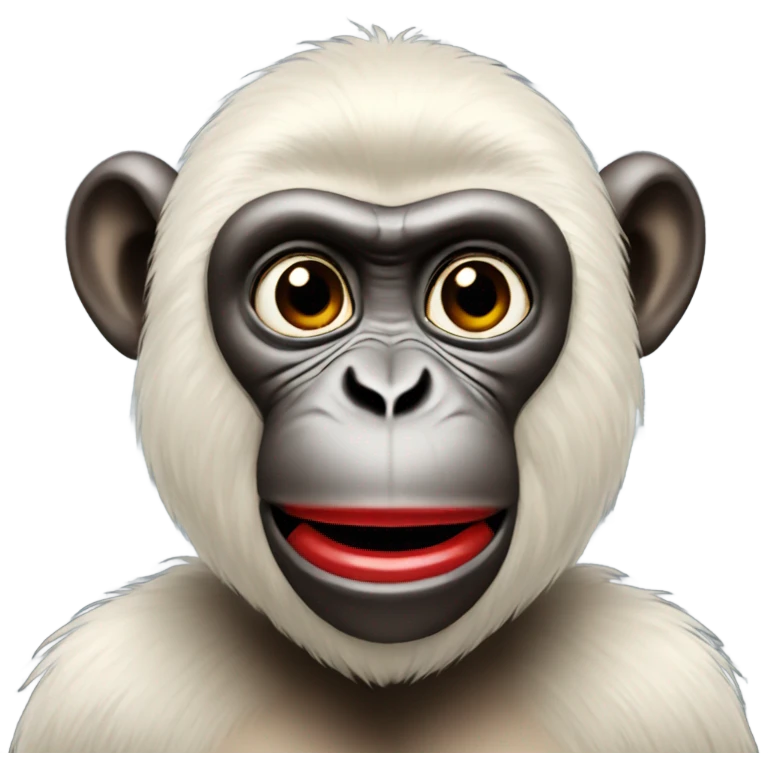 Monkey wearing red lipstick  emoji