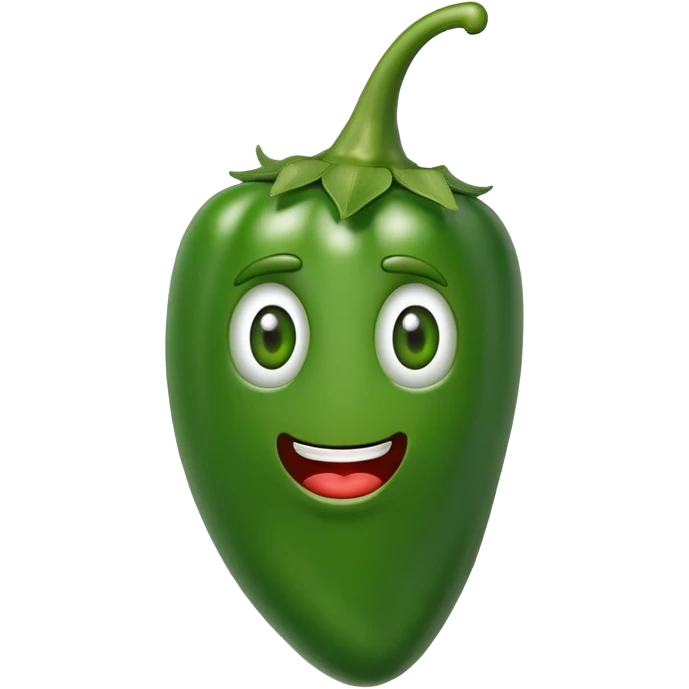 jalapeno pepper with a face emoji