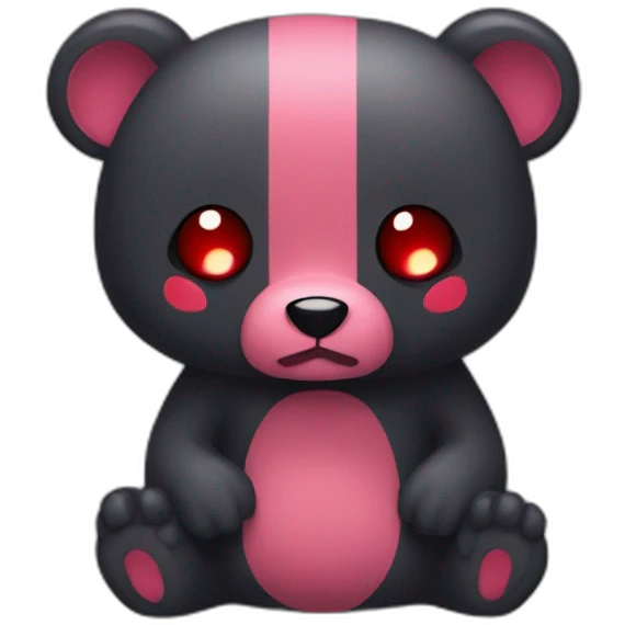 Gloomy bear with red eyes emoji