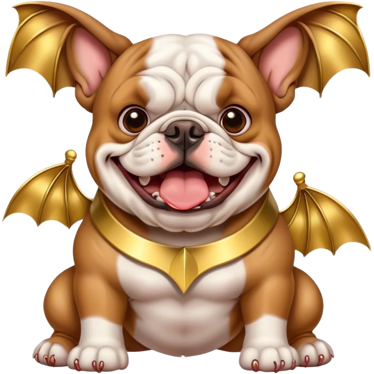 Bulldog with gold  bats  emoji