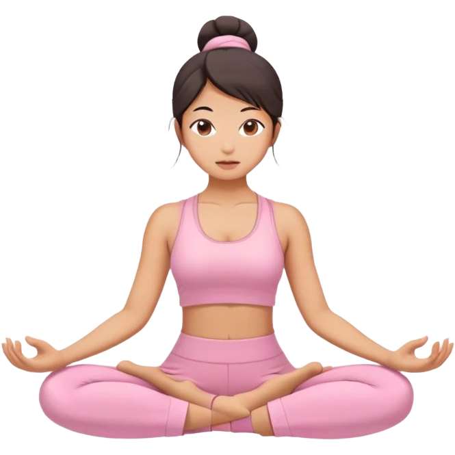asian yoga girl light pink clothes  emoji