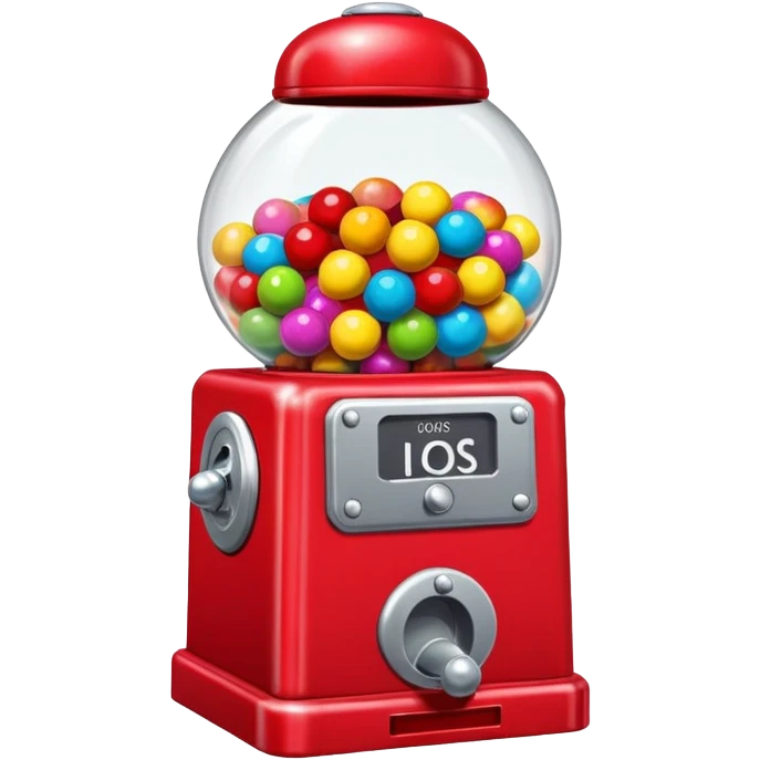 Red Bubblegum machine with multicolored gumballs emoji