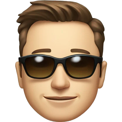 Elon musk attitude confident face and weird sun glass emoji