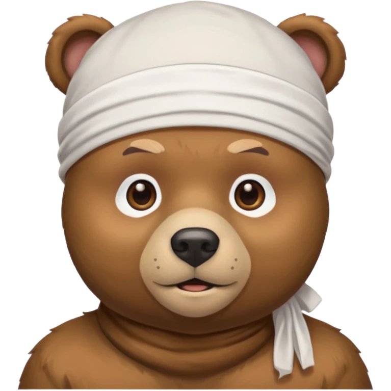 Сделай лицо медведя в белой дюраге emoji