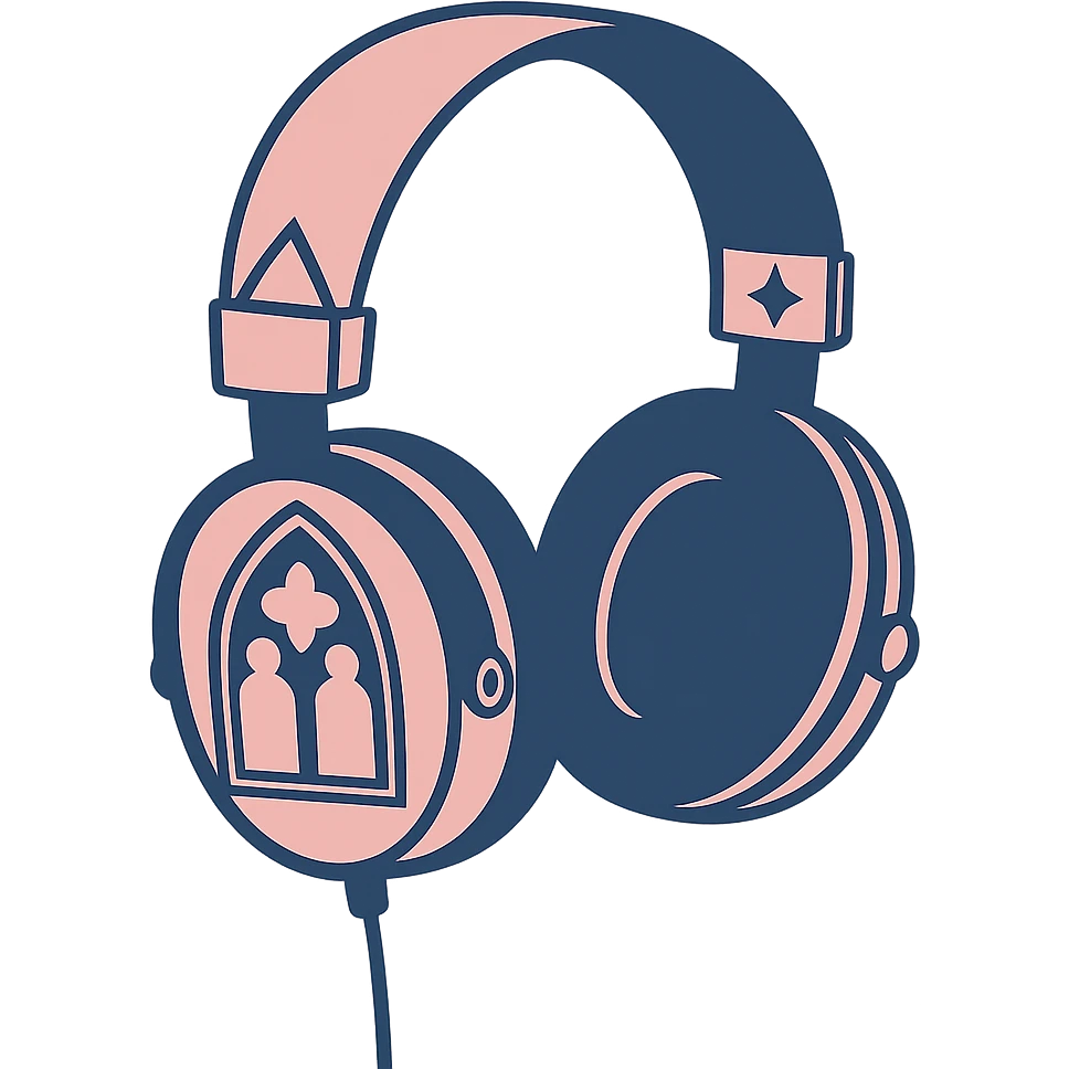Remove the background, keep only the pink gothic headphones in blue flat style, with blue and pink gothic contrasts and flat design, with no background. emoji
