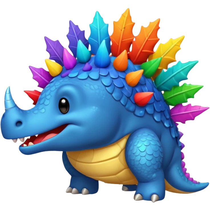 cartoon stegosaurus face with music notes emoji