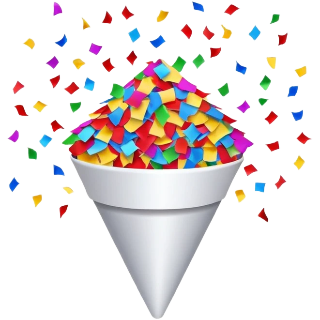 party confetti cone shooting colorful confetti emoji