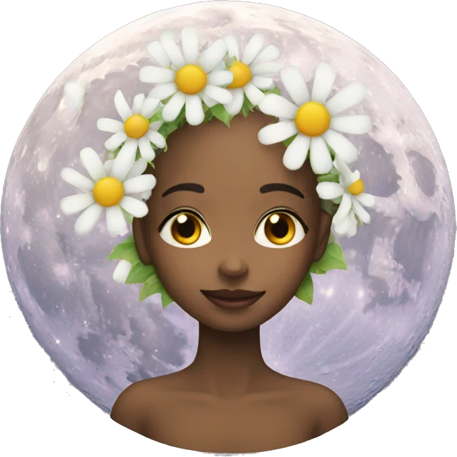 face emoji with flower moon top  emoji