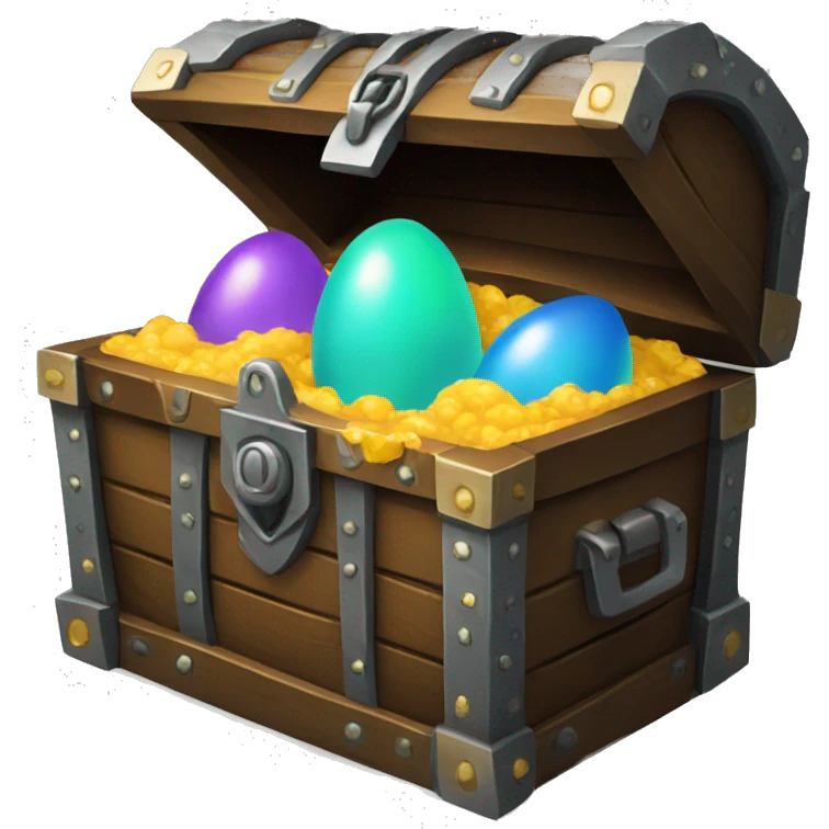 treasure chest with alien eggs emoji