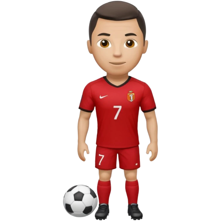red football shirt with Ronaldo 7 on the back emoji