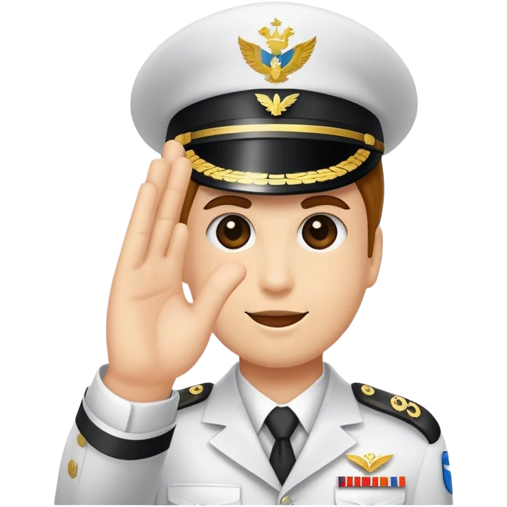 V logo saluting emoji