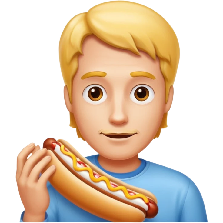 Man with hot dog emoji