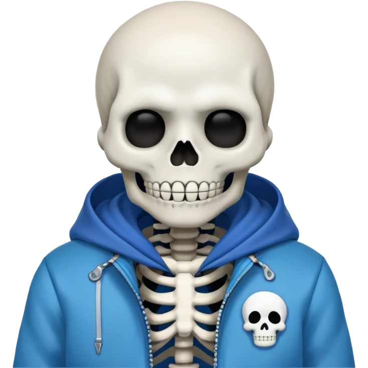 Sans from Undertale, skeleton character with blue jacket emoji
