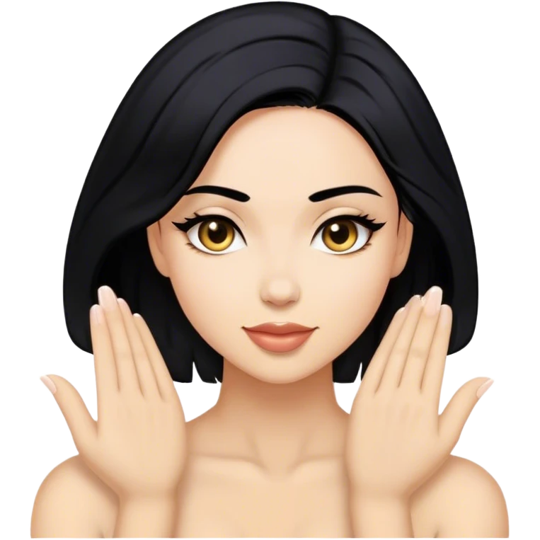 Sexy lady with black hair saying Thankyou  emoji