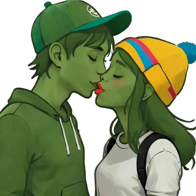 Girl and a boy kissing  emoji
