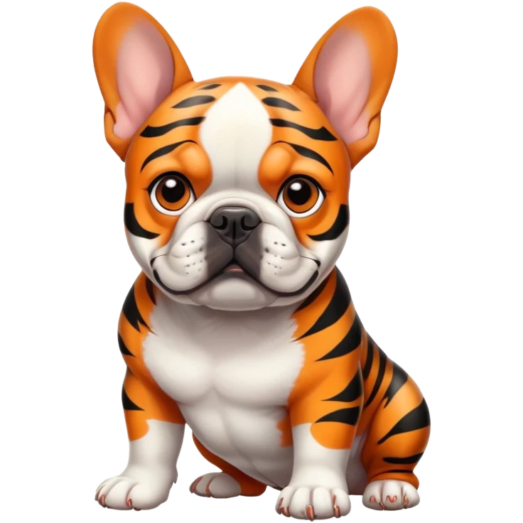 french bulldog with tiger stripes emoji