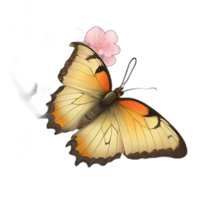 butterfly on blossom emoji
