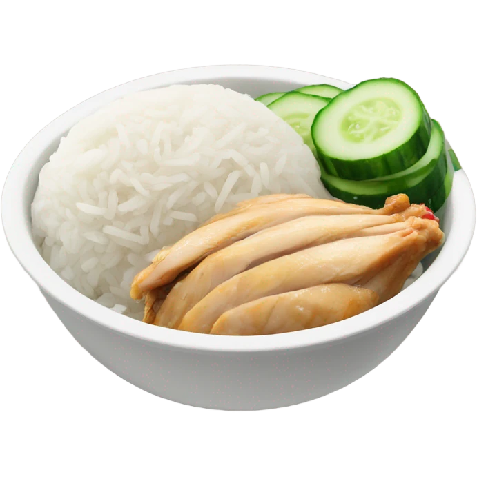 Chicken rice with cucumber on side emoji