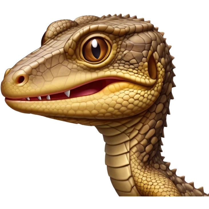 Cinematic Comical brown camo spotted monitor Lizard Portrait Emoji, Head tilted dramatically with an exaggeratedly shocked expression, featuring a robust, patterned body with wide, comically expressive eyes full of humorous disbelief, Simplified yet hilariously expressive features, highly detailed, glowing with a slightly sassy glow, high shine, dramatic yet playful, stylized with an air of quirky reptilian attitude, soft glowing outline, capturing the essence of a meme-worthy brown camo spotted monitor lizard that looks ready to side-eye its way into viral fame! emoji