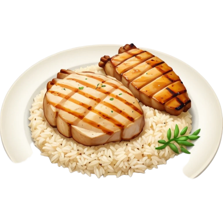 Rice and chicken breast  emoji