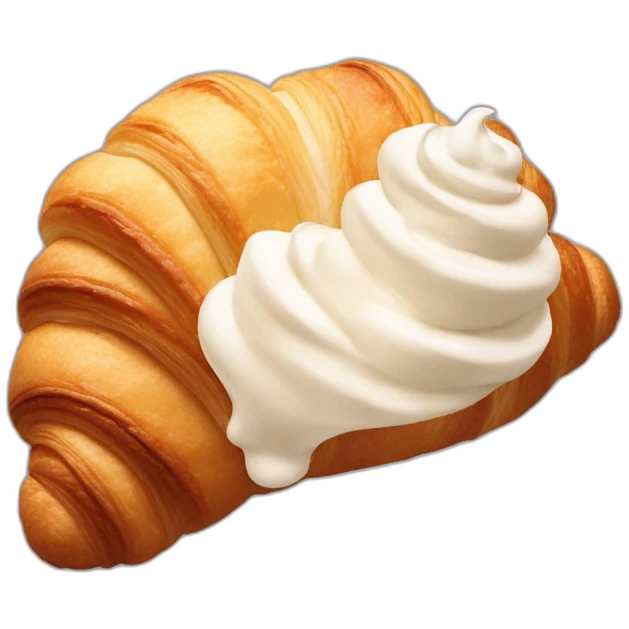 Croissant with whipped chocolate cream emoji