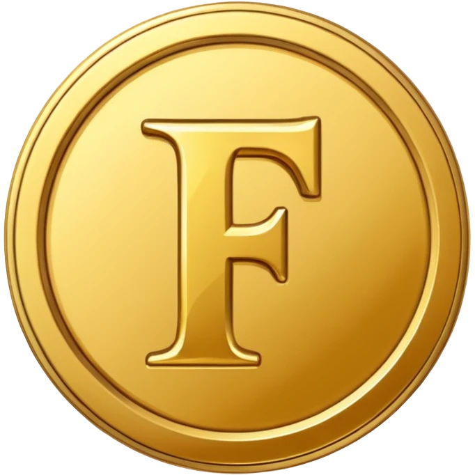 coin with F letter emoji