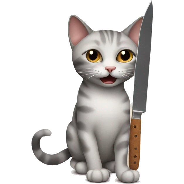 Cat with knife emoji