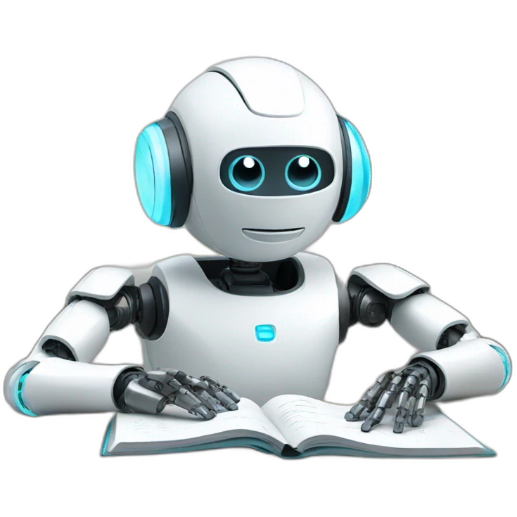 smart robot doing home work emoji