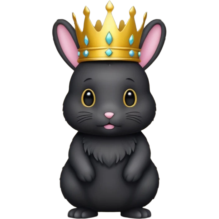 Black bunny with crown emoji