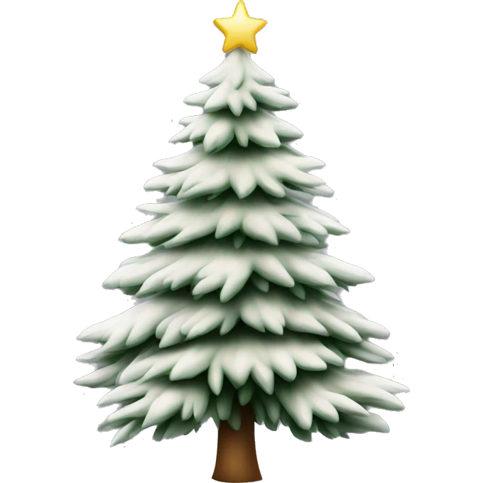  actual white fir christmas tree isolated.  emoji