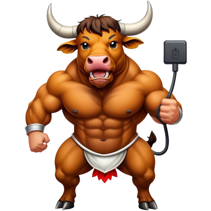 Cinematic Realistic depiction of a powerful Spanish charging bull, rendered with dynamic muscle definition and detailed, textured hide, set against a dramatic backdrop with intense, action-packed lighting emoji