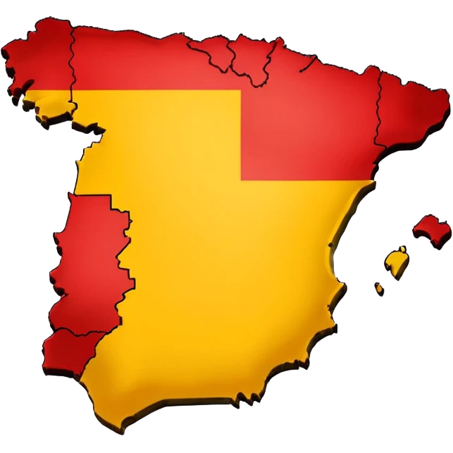simple map of Spain (the country) in red and yellow emoji emoji