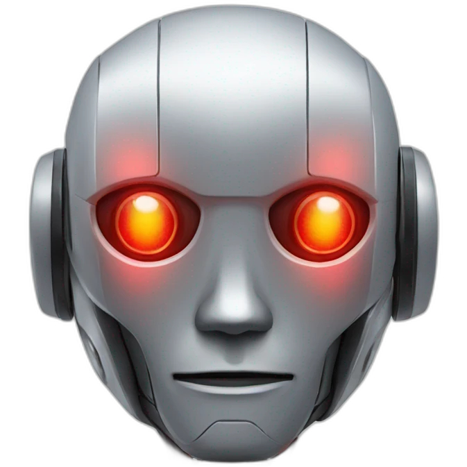Robot with red glowing eyes emoji
