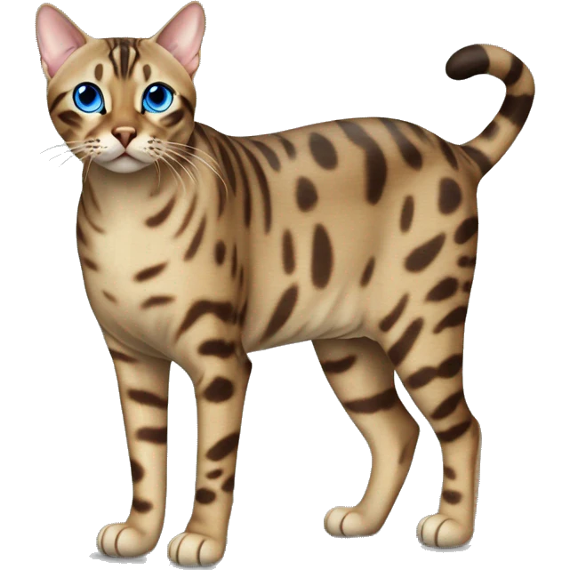 Seal Bengal cat with Blue eyes standing emoji