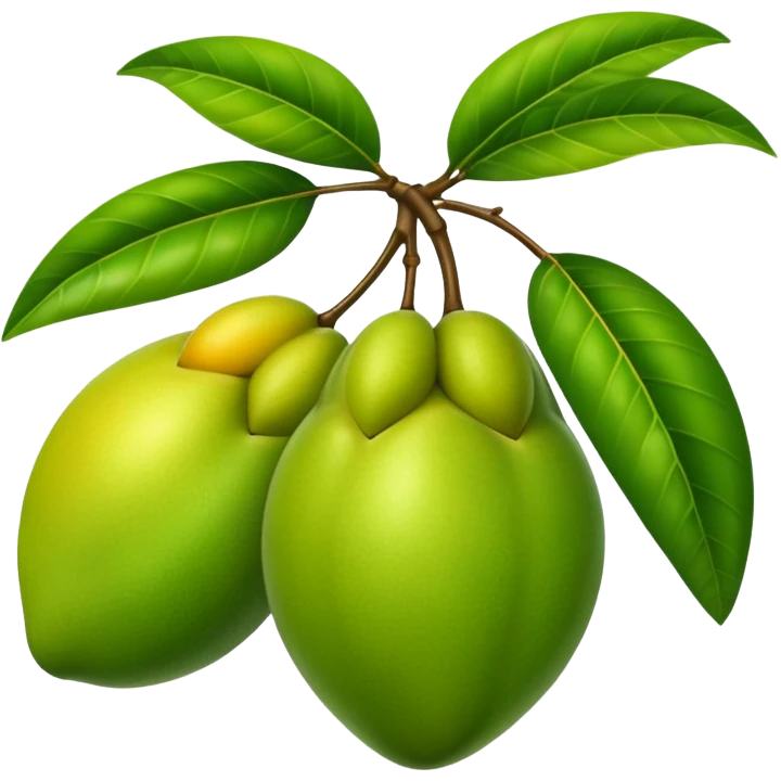 A green mango with leaves emoji