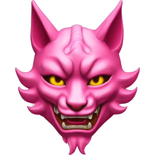 Pink oni kitsune japanese mask emoji