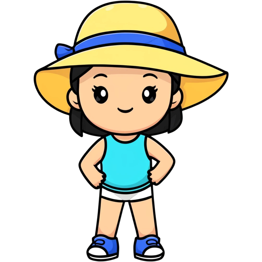 cute girl with summer hat emoji