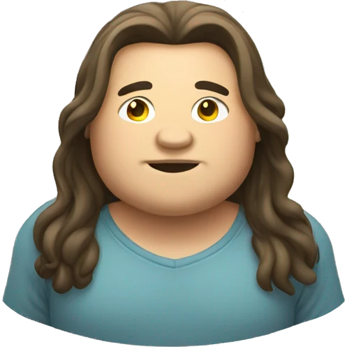 Fat boy with long hair emoji