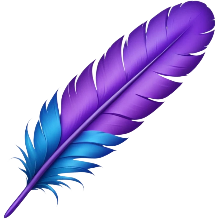 una pluma de ave morada con azul emoji