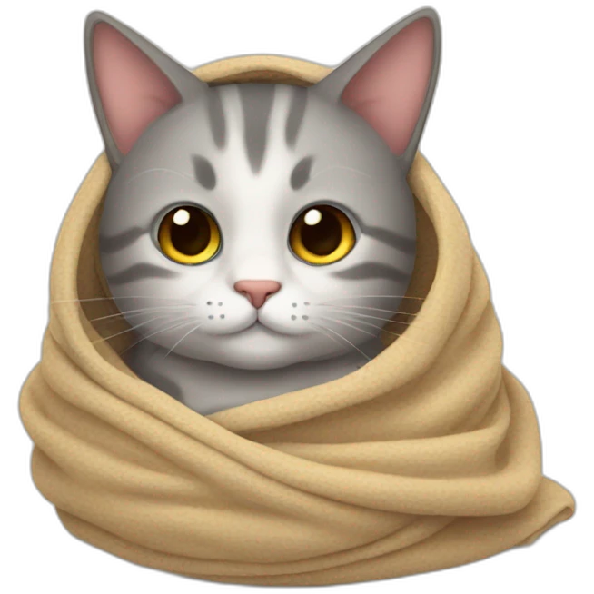 cat wrapped up in a blanket emoji