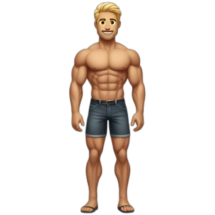sexy muscle man full body emoji
